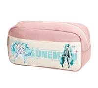 Xinchangda Miku Astuccio per matite Miku, astuccio a doppia cerniera, leggero, di grande capacità, per trucchi, cancelleria, per adolescenti, studenti delle scuole medie, Rosa Tipo 5, 23 x 12 x 10CM