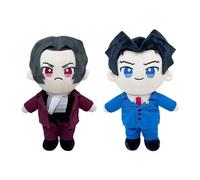 Xinchangda Miles Edgeworth e Phoenix Wright, cuscino imbottito a forma di anime, 24 cm, personaggio dei cartoni animati, cuscino da abbraccio, divano, decorazione per la casa, oggetti da collezione