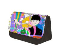 Xinchangda Mob Psycho 100 Astuccio portapenne Reigen Arataka Kageyama Shigeo stampato 3D grande capacità colorato cartone animato cancelleria borsa per ragazzi e ragazze, Tipo 15, 22*13*7.5cm,