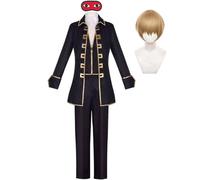 Xinchangda Okita Sougo - Costume per cosplay ShinsenGumi/Hijikata Toushirou, divisa nera con pantaloni linea dorata, per cosplay, Halloween, carnevale, feste