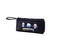 Xinchangda Sans/Flowey/Asriel Dreemurr Astuccio per matite Frisk/Papyrus/Undyne Anime Astuccio per cancelleria Astuccio Porta Articoli scolastici portatili, Nero 02, 21*4.7*9.5cm, Astuccio