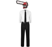 Xinchangda Set Completo di Costumi da Cosplay per Anime Chainsaw Man per Halloween, Natale, Carnevale, Feste, Uniformi Chainsaw Man Denji Cosplay Outfit