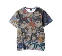 Xinchangda Sung Jin Woo T Shirt Cha Hae-In Anime Manica Corta T-Shirt, Anime Stampa periferica manica corta sciolto manica corta Manga Regali
