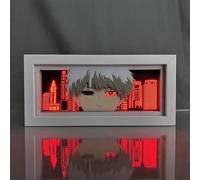 Xinchangda Tokyo Ghoul Lampada Light Box Anime Kaneki Ken Luce Notturna LED Scultura di Carta Lampada da Notte Tokyo Ghoul, Figura Decorazione Camera Da Letto Regali