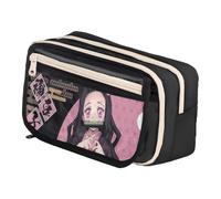 Xinchangda Tomioka - Astuccio per matite Giyuu, motivo anime Kamado Tanjiro, grande capacità, impermeabile, con chiusura a fibbia magnetica, per studenti e adolescenti, Nero Tipo 4, 21 x 13 x 8CM, Set