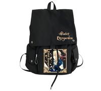 Xinchangda Violet Evergarden Zaino Anime Zaini Grande capacità Laptop School Bag Cartoon Anime Studenti Borsa a tracolla per ragazzi, Nero Tipo 1, 28*15*38 cm
