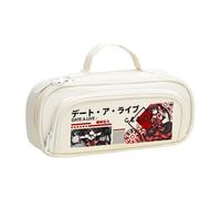 Xinchangda Yatogami Tohka Astuccio Anime Tokisaki Kurumi/Kotori Itsuka Astuccio Grande Capacità Anime Penna Borsa Cancelleria Borsa Forniture per la Scuola, Bianco sporco 6, 24*10*12CM, Astuccio