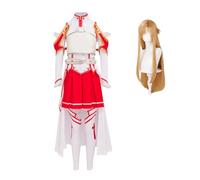 Xinchangda Yuuki Asuna - Costume per cosplay, colore rosso e bianco, uniforme da battaglia