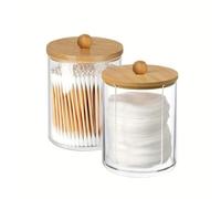 XINCHENG 2 Pezzi Porta Cotton Fioc e Dischetti Struccanti, Contenitori per Bagno per Tamponi Cotone, Stuzzicadenti, Batuffoli Cotone