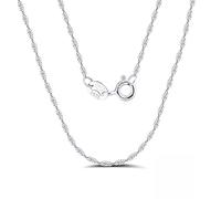 XINCHENG Catenina da 2 mm, in argento con chiusura a moschettone, collana in argento per uomo e donna, catena intrecciata 40,6 cm, 45,7 cm, 50,8 cm, 55,9 cm, 61 cm, 66 cm, 71,1 cm, 76,2 cm, 16Inch