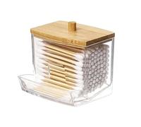 XINCHENG Porta Dischetti Struccanti, Contenitore Cotton Fioc con Coperchio in bambù, Porta Cotton Fioc e Dischetti per Camera da Letto, Bagno