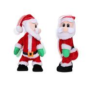 XINCHIA Canta e balla Babbo Natale Figura di Babbo Natale attorcigliata Hip Twerking Canto Novità Decorazione musicale elettrica Natale Babbo Natale Ornamento di Natale Figura in piedi per decorazione