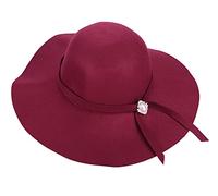 XINCHIA Cappello a bombetta da donna in finta lana a tesa larga in feltro vintage Fedora Floppy Cappello di lana da donna Chiesa Ascot Race Cap Retro Cappello da sole Cappello con visiera larga