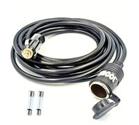 XINCOL C005 - Cavo di prolunga per accendisigari resistente, 3,6 m, 16 AWG, 12 V/24 V, da maschio a femmina, con indicatore LED (fusibile integrato da 15 A e 2 fusibili di ricambio da 15 A)