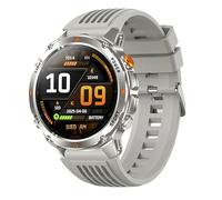 XINDADA HT37 Military Smart Watch Built-in GPS Positioning Compass Barometric Altimeter Flashlight Outdoors Sports Fitness Smartwatches (Silver)