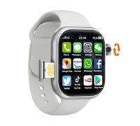 XINDADA Original VP19 S10 Smart Watch 4G Sim Card Android 10 128GB Rom 190° Rotating Camera GPS WIFI 2.29 inch Amoled Smartwatch Adult (Gray,4GB 128GB)