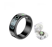 XINDADA SR08 Smart Ring For Men Women LED Display Screen Heart Rate Blood Oxygen Monitoring Multi Sports Modes IP68 & 5ATM Waterproof (black with case,9)