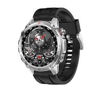XINDADA W10 Pro Smart Watch 1.43inch AMOLED GPS Positioning Compass Outdoor Fitness Tracker BT Calling AI Voice Smartwatches (Silver)