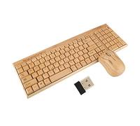 Xinde Tastiera Ultrasottile ed Elegante in Legno di bambù, Mouse Wireless in bambù, per/iOS/Android