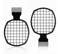 Xindojuz - Set di 2 pettini a spirale, spazzola in spugna per capelli, 2 in 1, per capelli afro, per ricci neri e donne, design a doppia faccia, in materiale ABS (nero)