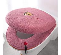 XINDUO Corallo Velluto Toilet Seat,Sedile del Water Peluche per la casa invernale-B-12,Toilette Copri Sedile Tappetino WC