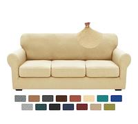 XINEAGE 2025 Nuovi 4 copridivani per divano a 3 posti, super elasticizzato, morbido e spesso, antiscivolo, protezione per mobili per gatti (beige, 71"-91")