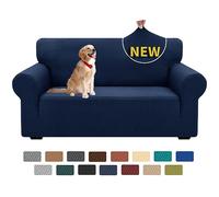 XINEAGE Copridivano 2 Posti Elasticizzato, Fodere Copridivano con Braccioli per Il Soggiorno, 1 Pezzo Copridivani Universale, Copri Divani Antiscivolo per Cani, Animali Domestici, Blu Navy