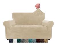 XINEAGE Copridivano 2 Posti in Velluto, Copridivano Antigraffio Gatto, Fodere Copridivani Elasticizzato, Copri Divani Morbidi e Spessi il Soggiorno, Cani e Animali Domestici(2 Posti, Cammello)