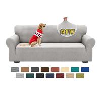 XINEAGE Copridivano 3 Posti Elasticizzato, Fodere Copridivano con Braccioli per Il Soggiorno, 1 Pezzo Copridivani Universale, Copri Divani Antiscivolo per Cani, Animali Domestici, Grigio Argento