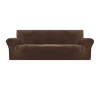 XINEAGE Copridivano in Velluto 4 Posti, Copridivano Antigraffio Gatto, Fodere Copridivani Elasticizzato, Copri Divani Morbidi e Spessi il Soggiorno, Cani e Animali Domestici (4 Posti, Marrone Scuro)