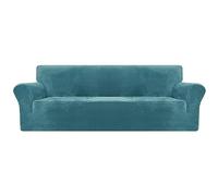 XINEAGE Copridivano in Velluto 4 Posti, Copridivano Antigraffio Gatto, Fodere Copridivani Elasticizzato, Copri Divani Morbidi e Spessi il Soggiorno, Cani e Animali Domestici (4 Posti, Blu Pavone)