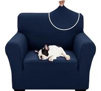 XINEAGE Copripoltrona 1 Posto Elasticizzato, Fodere Copridivano con Braccioli per Il Soggiorno, 1 Pezzo Copridivani Universale, Copri Divani Antiscivolo per Cani, Animali Domestici, Blu Navy