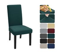 XINEAGE Coprisedie con Schienale 2 Pezzi, Elasticizzato Copertura della Sedia, Copertura Fodera, Banchetto Sedia Sedile Slipcover Cerimonia di Nozze Posate da (2 Pezzi, Verde Scuro)