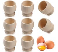 XineYuor 8PCS Portauova Legno Porta Uovo Cocque Decorazioni Contenitori per Uova Perfetta per il Brunch e la Colazione Decorazione da Tavola per Pasqua