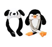 XineYuor Cappello con Orecchie Che Si Muovono,2PCS Orecchio Mobile Cappello Peluche Coniglietto Divertente Dell'orecchio Coniglio per Adulti e Bambini,Cappello Animale Cosplay Festa di Compleanno