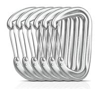 XINFAQAQ 6 Pezzi Moschettone 12KN (1200KG) Moschettoni Alluminio Scelta di 7 Colori 7075 Alluminio Aeronautico per Campeggio Esterni, Pesca, Escursioni, Amaca, Tenda, Zaino