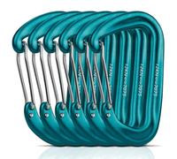 XINFAQAQ 6 Pezzi Moschettone 12KN (1200KG) Moschettoni Alluminio Scelta di 7 Colori 7075 Alluminio Aeronautico per Campeggio Esterni, Pesca, Escursioni, Amaca, Tenda, Zaino