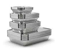 Xinfuquan 40 pezzi in alluminio con coperchio, 1200ml, 1000ml, 800ml, 410ml, vassoio in alluminio barbecue, congelamento per grigliare, cuocere