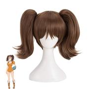 Xingbiyou Anime The Seven Deadly Sins Diane Cosplay Parrucca,Clip marrone corta su doppia coda di cavallo Parrucche da festa per donne e ragazze