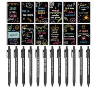 Xingch 12 set regalo con citazioni motivazionali, composti da 12quaderni e 12 penne a sfera, sono perfetti come regalo per colleghi, dipendenti, compagni di studenti