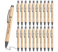 Xingch 20 penne a sfera in legno con molla a pressione, per insegnanti, compagni di classe, colleghi, collaboratori, familiari e amici (francese)