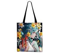 Xingchangda Borse di tela Hutao Zhongli/Yae Miko Figure Anime Tote Bag Canvas Tote Bag riutilizzabile Borsa per la spesa casual leggera borsa per scuola, palestra, viaggi, Xiao., 42*35cm