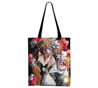 Xingchangda Borse di tela Hutao Zhongli/Yae Miko Figure Anime Tote Bag Canvas Tote Bag riutilizzabile Borsa per la spesa casual leggera borsa per scuola, palestra, viaggi, Zhongli, 42*35cm