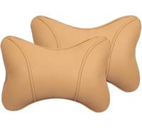 XINGCI 2 Pezzi Poggiatesta Auto per Alfa Romeo 33 Stradale 2023-2025, Pelle Cuscino Cervicale Ergonomico Traspirante Supporto Collo Accessori Interni,Beige