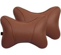 XINGCI 2 Pezzi Poggiatesta Auto per Alfa Romeo 33 Stradale 2023-2025, Pelle Cuscino Cervicale Ergonomico Traspirante Supporto Collo Accessori Interni,Coffee