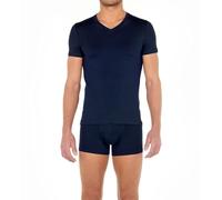 XINGDAO T-Shirt col V Tencel Soft Magliette Donna, Opaco, Bleu Marine, L Uomo
