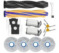 XinGeeek 12 pezzi di ricambio per Dreame X60 Max Ultra Complete Robot Vacuum 2 Roller Brush 4 Mop Pads 2 Filtri 2 Spazzola Laterale 2 Sacchetti per la Polvere