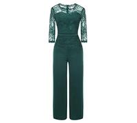 XINGENG Jumpsuit Donna Eleganti da Cerimonia Pizzo Pantaloni Gamba Larga Ragazza Estate Monopezzi E Tutine OnePiece Tuta Jumpsuit Sera Festa Abito Lunghe Vacanza Sexy (Verde, m)