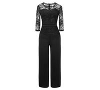 XINGENG Jumpsuit Donna Eleganti da Cerimonia Pizzo Pantaloni Gamba Larga Ragazza Estate Monopezzi E Tutine OnePiece Tuta Jumpsuit Sera Festa Abito Lunghe Vacanza Sexy (Nero, m)