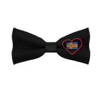 XingFox Adoro le Isole Åland - Papillon pre-annodati a forma di cuore rosso per uomo - Papillon classico regolabile per smoking e matrimoni